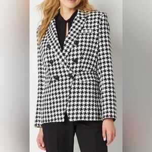 Worthington Houndstooth Tweed Blazer Jacket